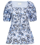 Erdem - Inez floral cotton poplin top