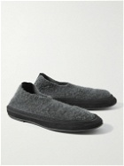 The Row - Brushed-Cashmere Slippers - Gray