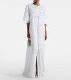 Carolina Herrera Embroidered cotton-blend gown