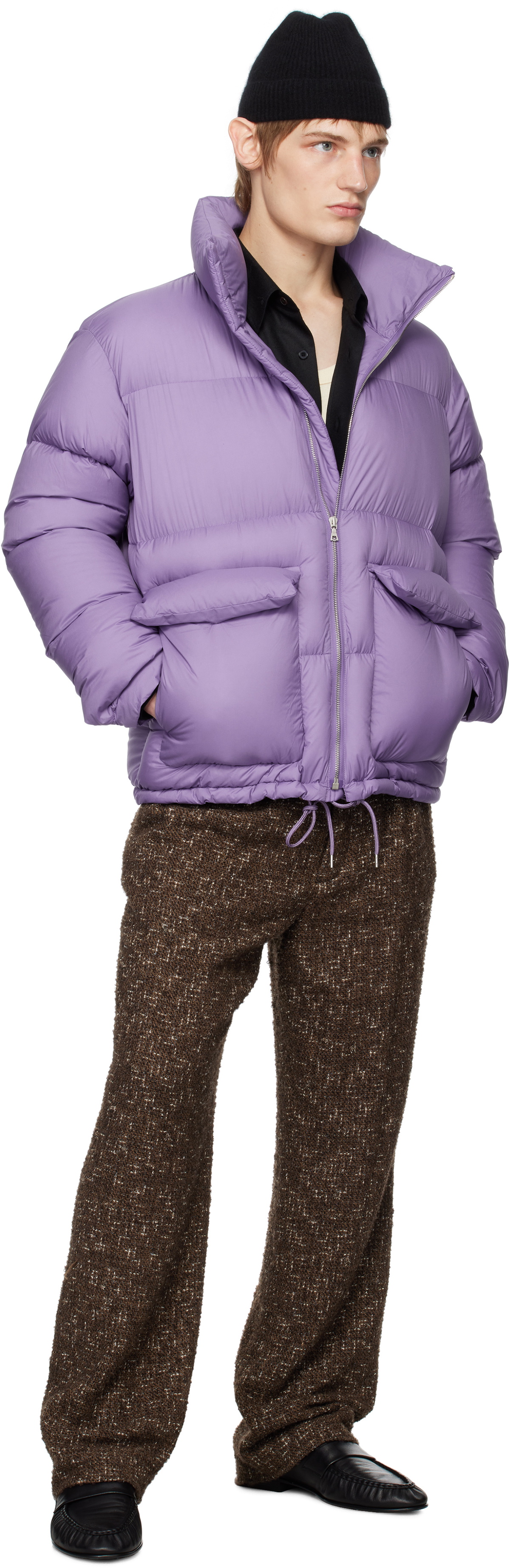 AURALEE Purple Super Light Nylon Ripstop Down Jacket Auralee