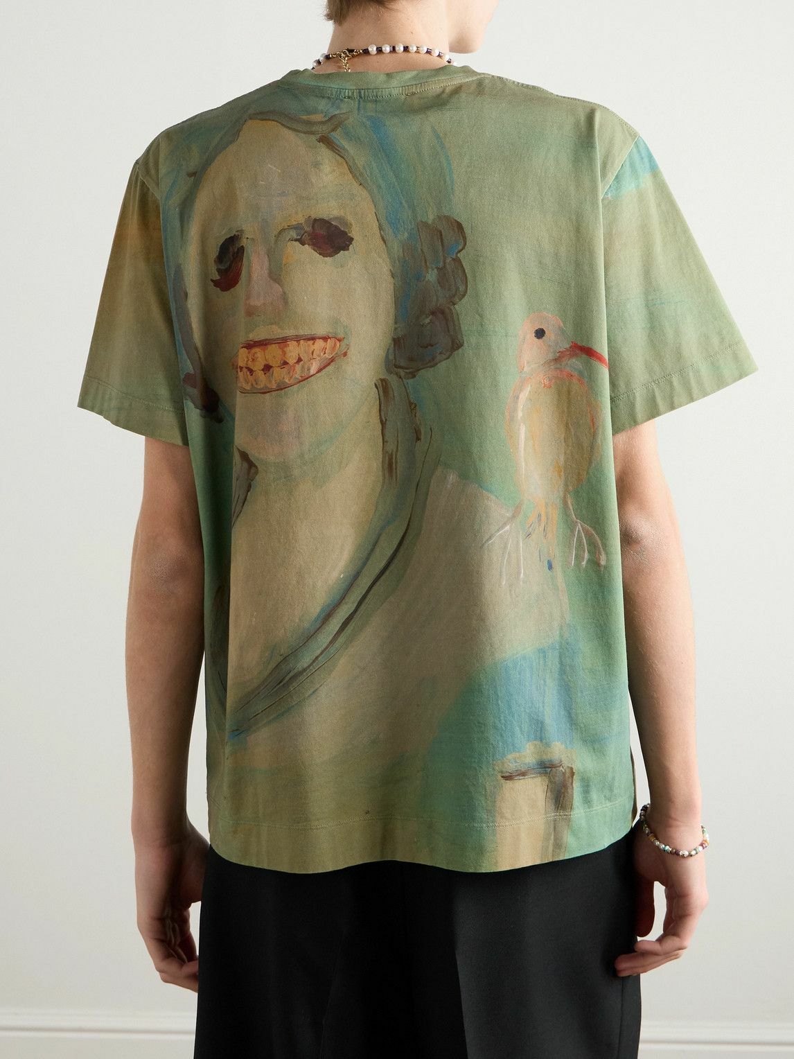 Simone Rocha - Lady With A Bird Printed Cotton-Jersey T