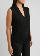 The Row Harrell Wool Vest Black