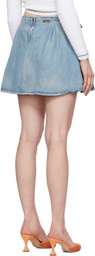 MSGM Blue Bow Accent Denim Miniskirt