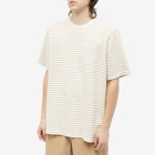 Folk Men's Textured Stripe T-Shirt in Tobacco Stripe