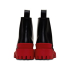 Balenciaga Black and Red Strike Boots