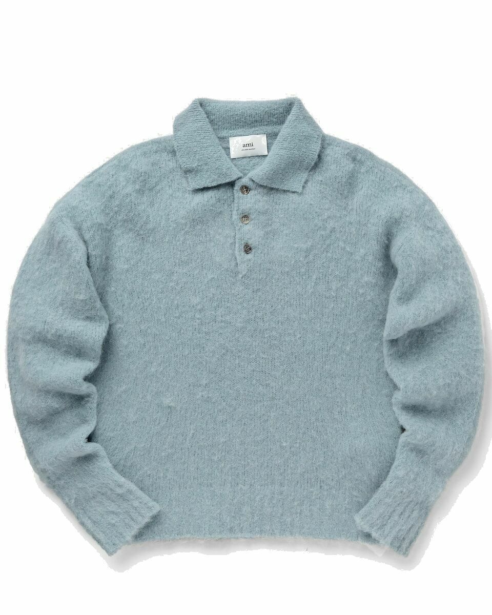 Photo: Ami Paris Polo Sweater Blue - Mens - Pullovers