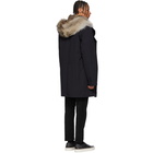 Yves Salomon Navy Multi Fur Bachette Parka