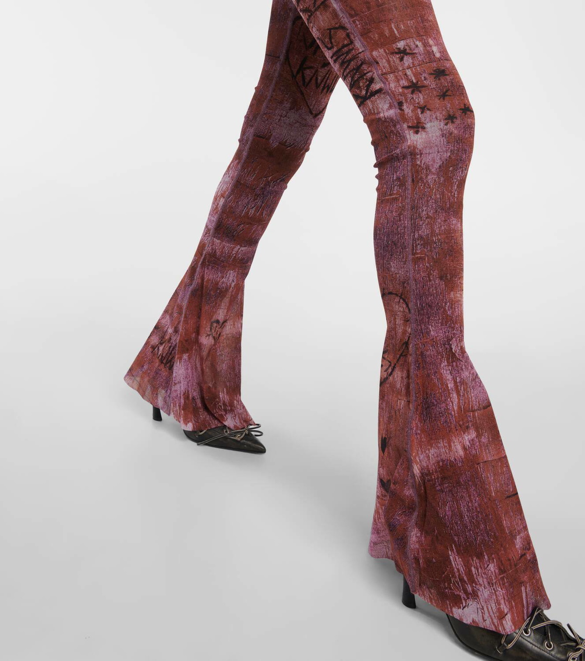 Jean Paul Gaultier x KNWLS printed flared leggings Jean Paul