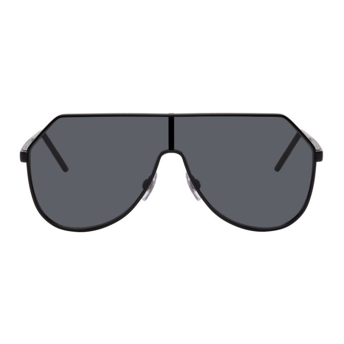 Photo: Dolce and Gabbana Black Shield Sunglasses