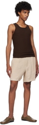 Tonywack Brown Super Fine Wool Ribbed Tank Top