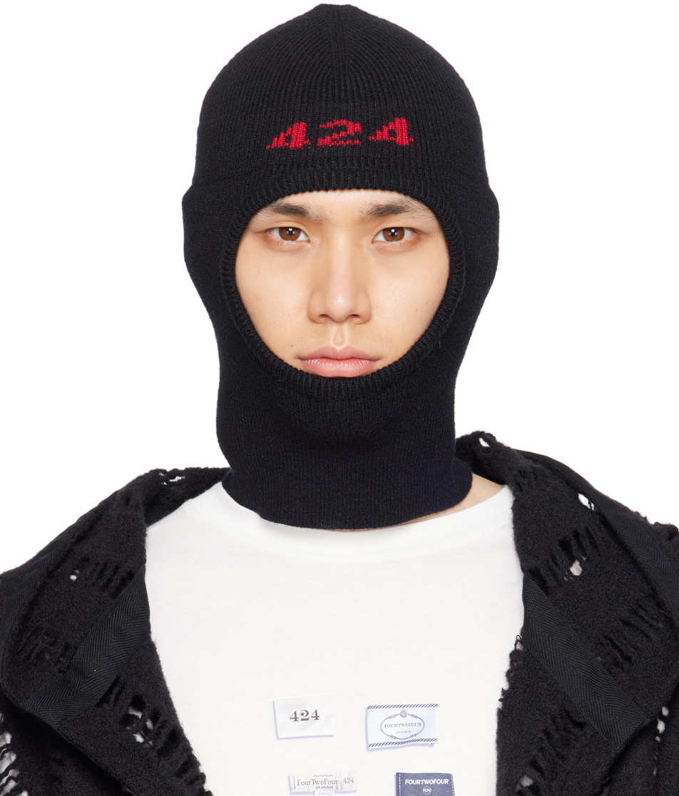 424 Black Jacquard Balaclava