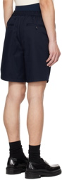 AMI Paris Navy Elasticized Shorts