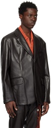 Song for the Mute Brown Square Faux-Leather Blazer