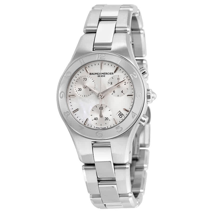 Photo: Baume and Mercier Linea Chronograph Mother of Pearl Dial Ladies Watch 10012