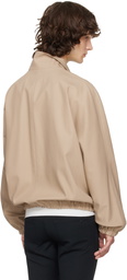 Courrèges Beige Cotton Zipped Bomber Jacket
