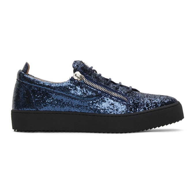 Photo: Giuseppe Zanotti Blue Glitter May London Sneakers