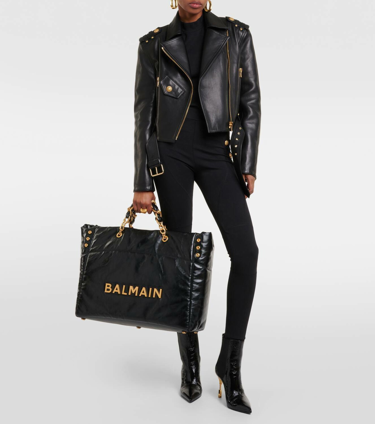 Balmain 1945 padded leather tote bag Balmain