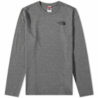 The North Face Men's Long Sleeve Red Box T-Shirt in Medium Grey Heather