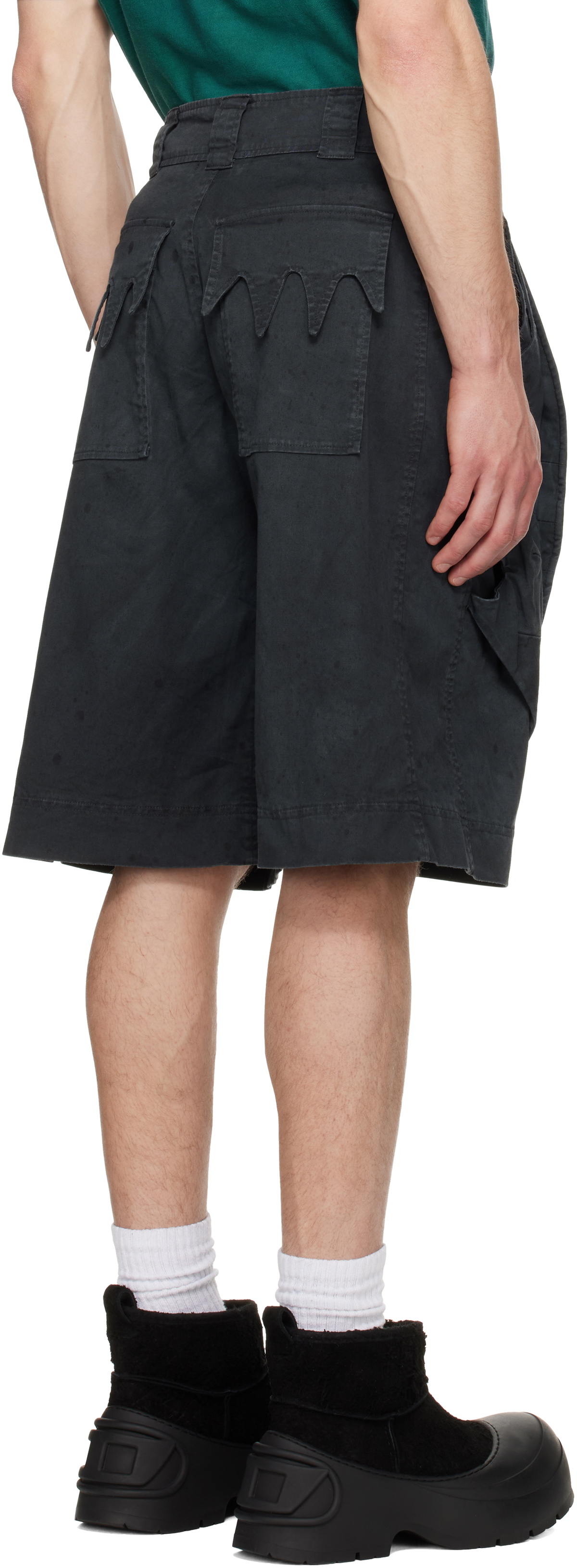 YAKU Gray Cocoon Shorts
