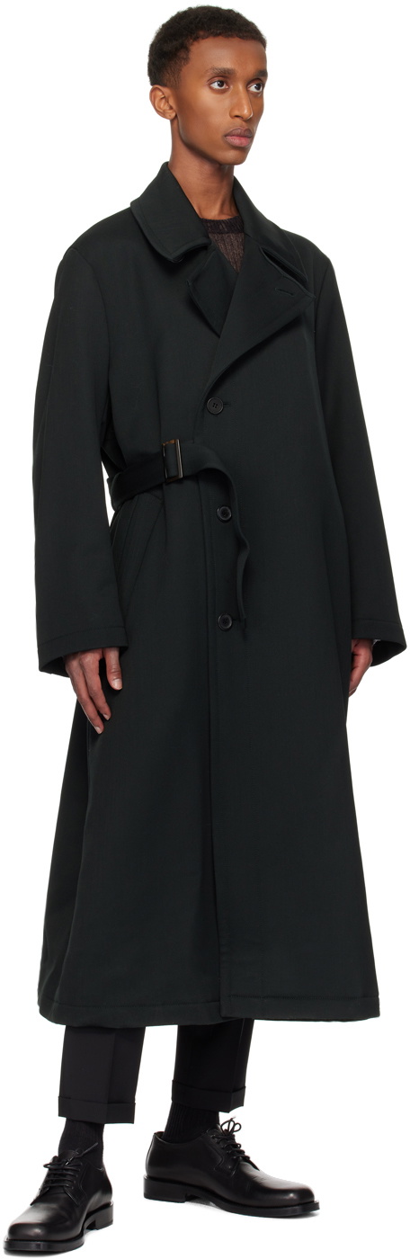 Paul Smith Black Wool-Blend Twill Coat Paul Smith