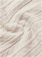 Agnona - Cable-Knit Cashmere and Silk-Blend Mock-Neck Sweater - Neutrals