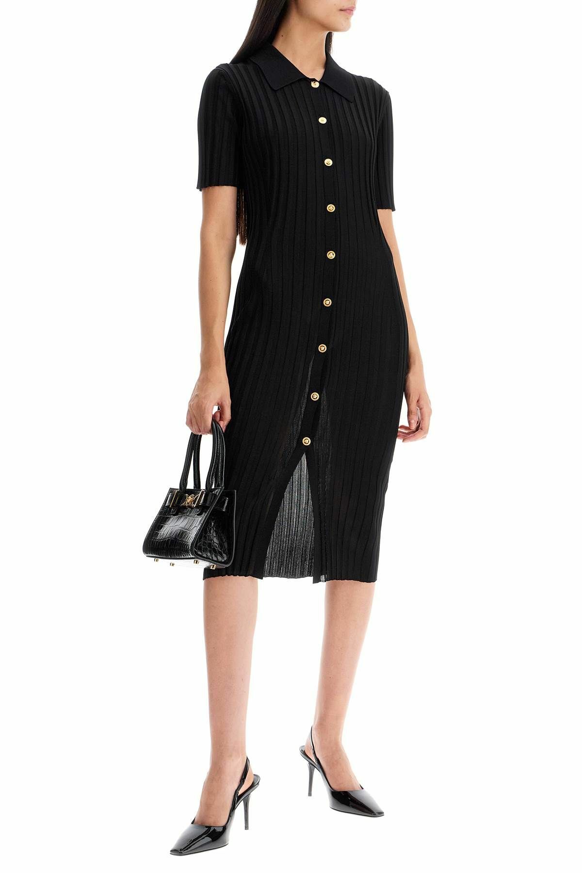VERSACE knitted blouse shirt Black