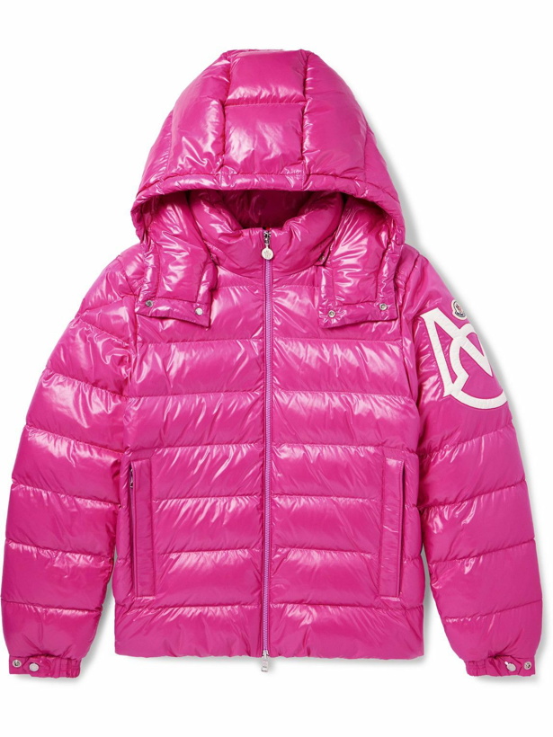 Photo: Moncler - Logo-Appliquéd Quilted Shell Hooded Down Jacket - Pink