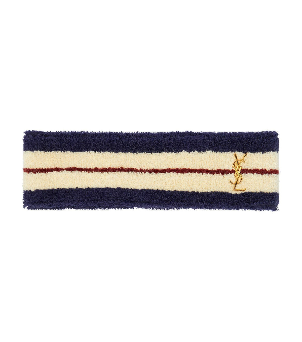 【SAINT LAURENT】 logo Terry Headband Saint Laurent - Logo cotton-blend terry headband Saint Laurent