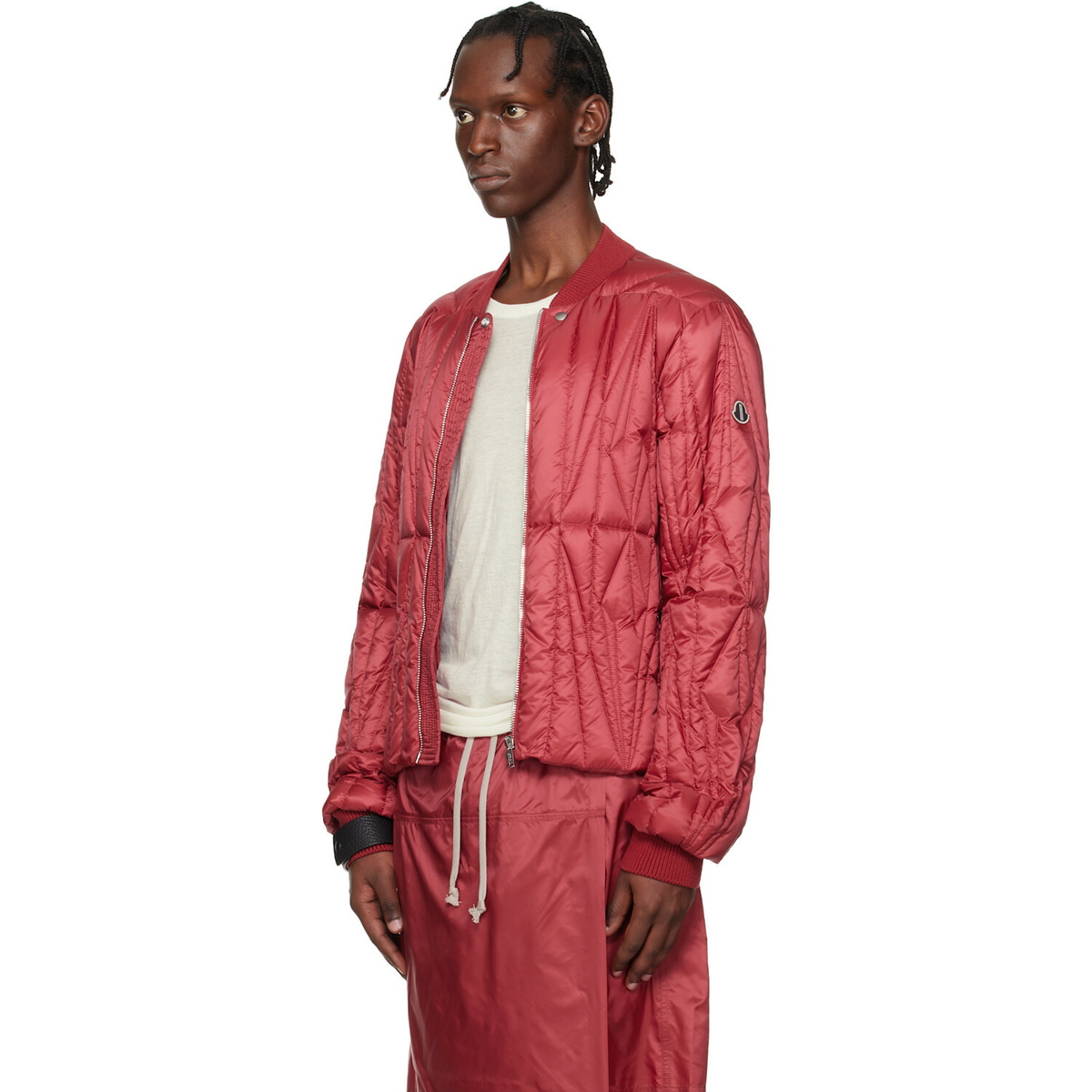 Rick Owens Moncler + Rick Owens Red Geocamo Flight Jacket