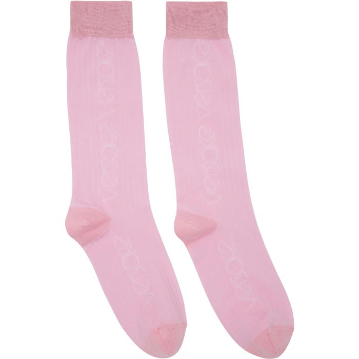Photo: Versace Pink Logo Socks 