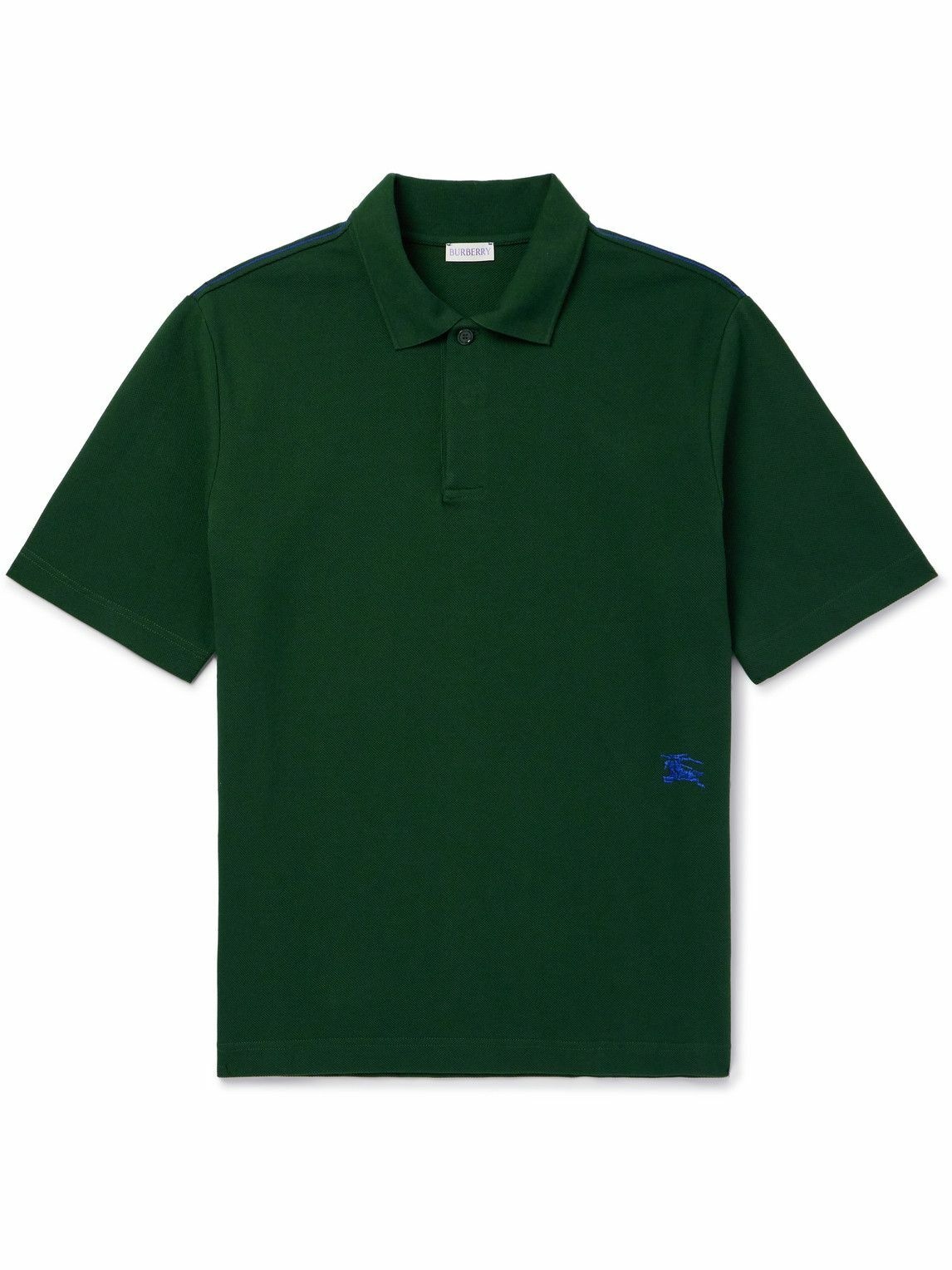 Photo: Burberry - Logo-Embroidered Cotton-Piqué Polo Shirt - Green