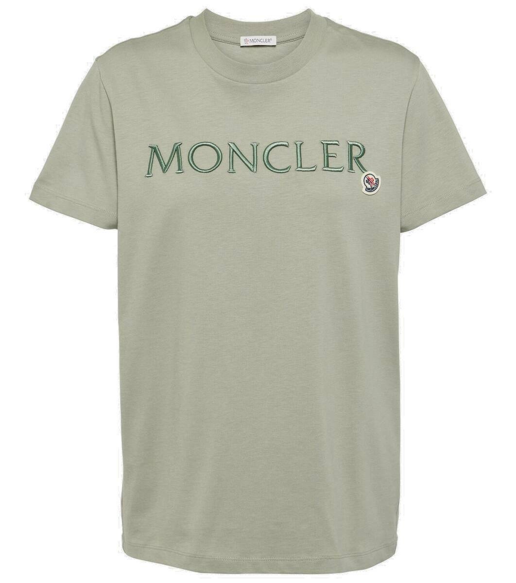 Photo: Moncler Logo embroidered cotton jersey T-shirt