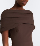Safiyaa Loura draped peplum crêpe gown