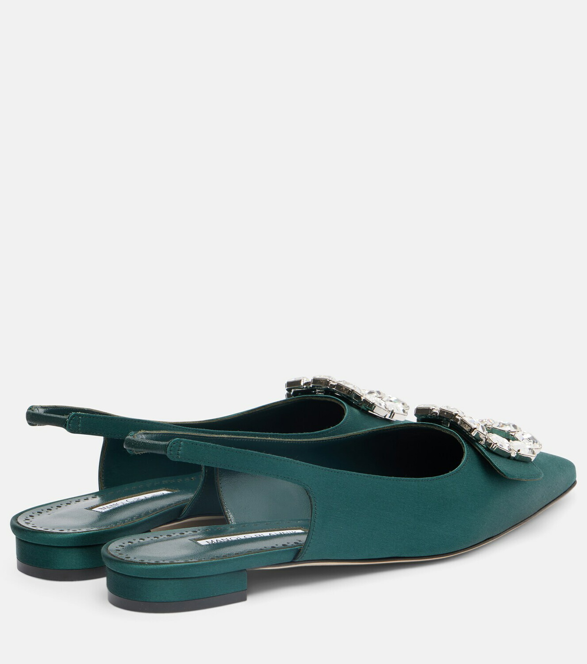 Manolo Blahnik Mayjou satin slingback flats