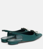 Manolo Blahnik Mayjou satin slingback flats