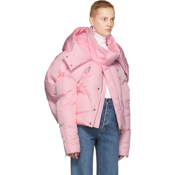 Chen Peng Pink Short Quilted Puffer Jacket