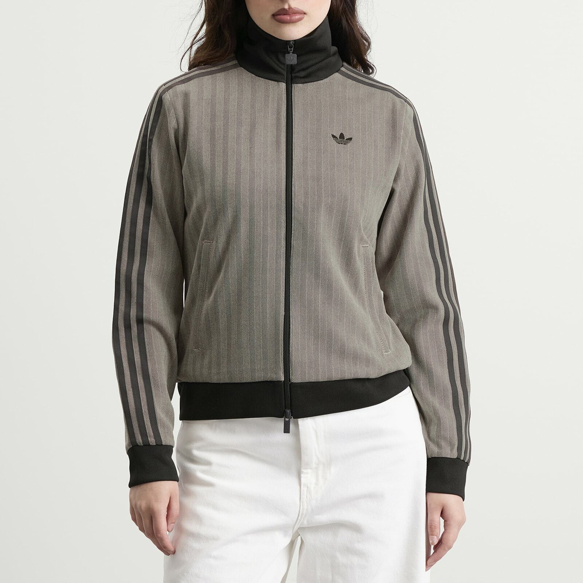 Adidas Women's Tweed Track Top in Light Brown