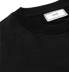 AMI - Logo-Appliquéd Loopback Cotton-Jersey Sweatshirt - Black