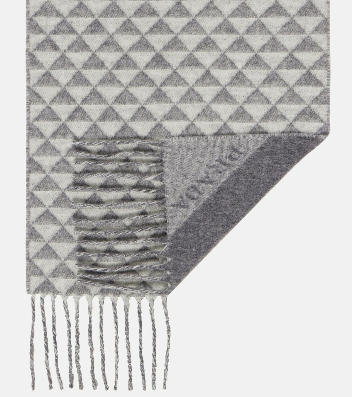 Prada Logo wool and cashmere jacquard scarf