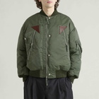 Comme des Garçons Homme Men's Nylon Twill Bomber Jacket in Khaki