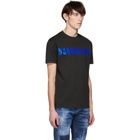 Dsquared2 Black and Blue Acid Glam Punk Cool Fit T-Shirt