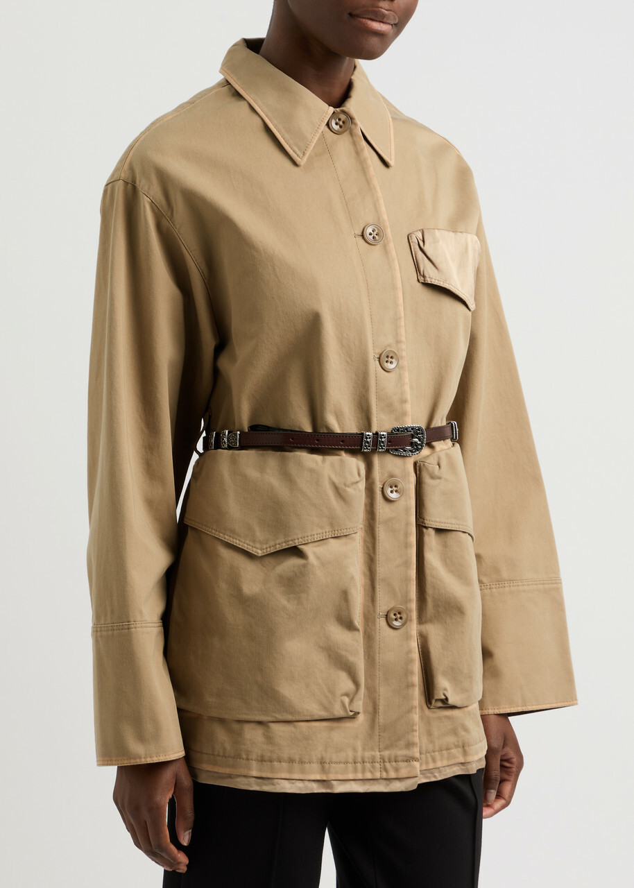 Dorothee Schumacher Perfect Match Belted Cotton Jacket Camel