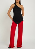 Rick Owens Lilies One-shoulder Fine-knit Tank Black