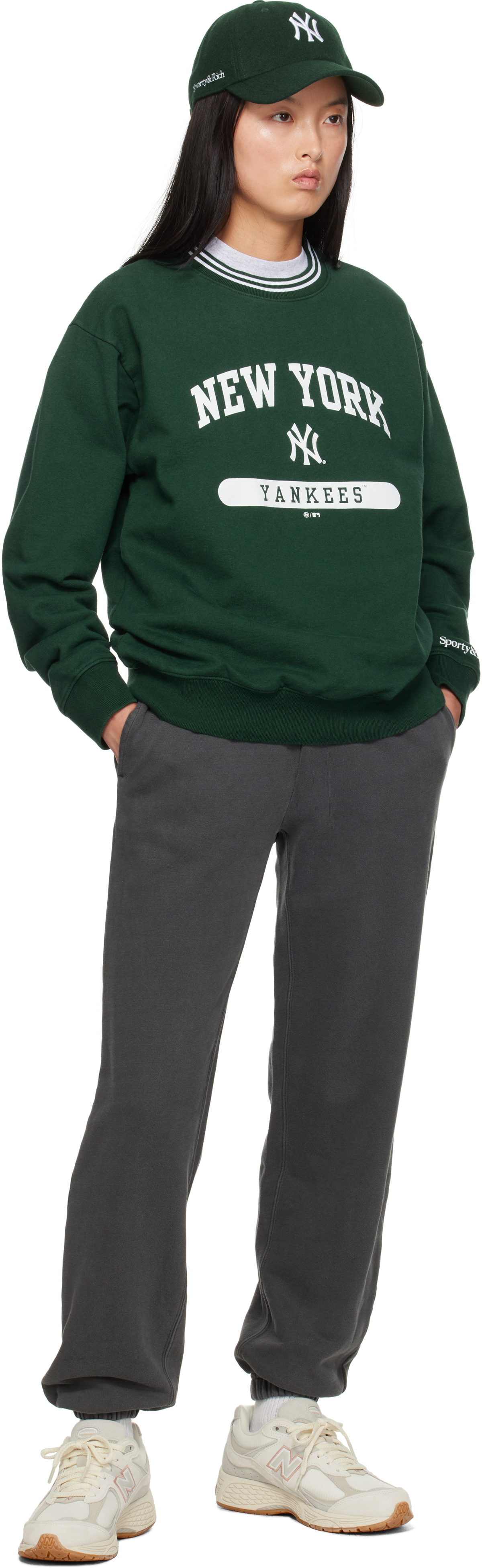 Sporty & Rich Green '47 Edition Yankees League Crewneck Sweater