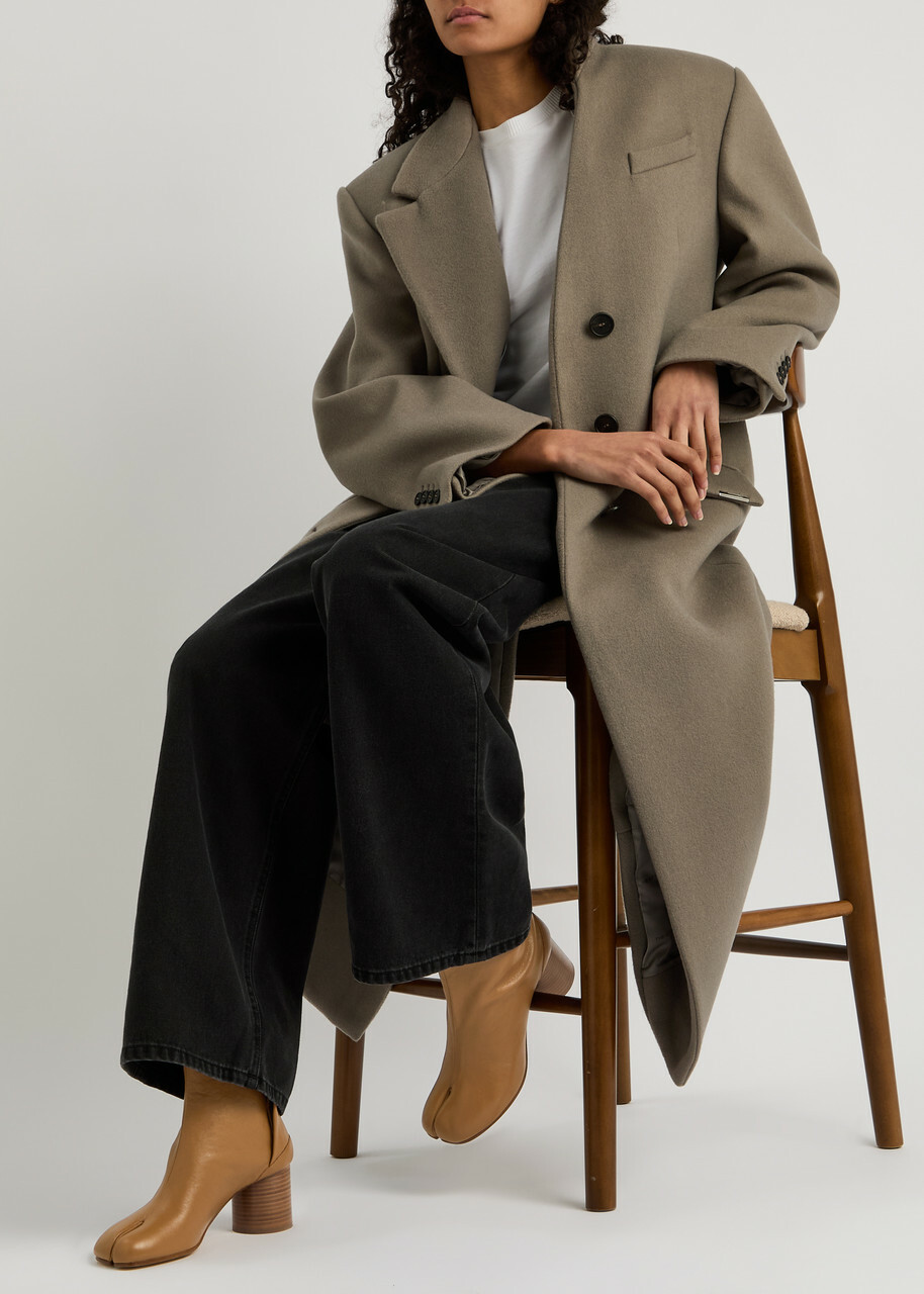 Maison Margiela Tabi 60 Leather Ankle Boots Nude Maison Margiela