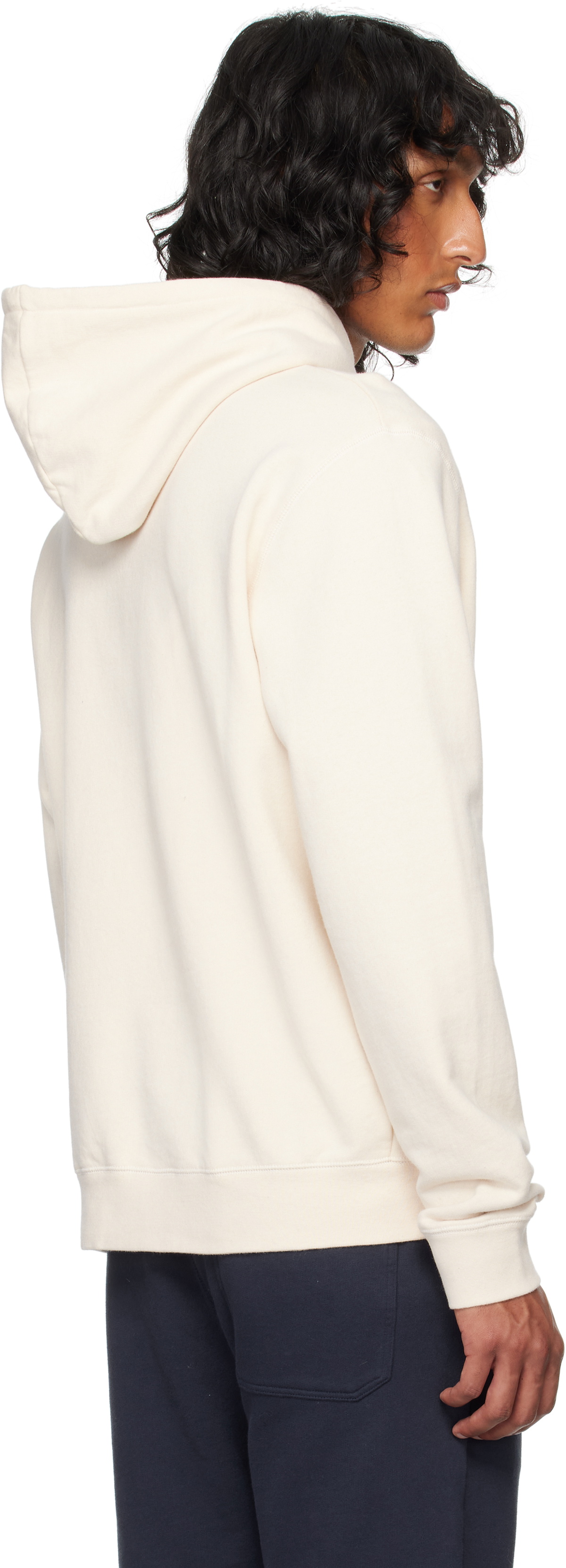 Sunspel Beige Loopback Hoodie