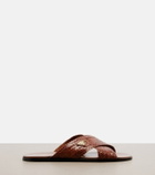 Prada Woven leather slides