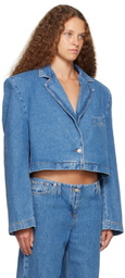 Magda Butrym Blue Cropped Denim Jacket