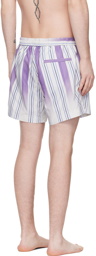 COMMAS Purple Striped Swim Suit