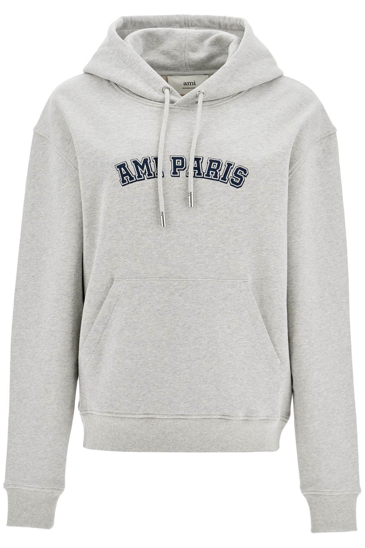 AMI ALEXANDRE MATIUSSI hooded varsity sweat Grey